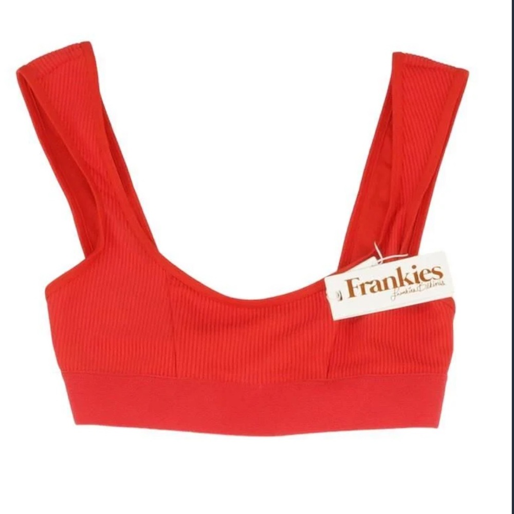 NWT Frankie's Bikinis Drew Bikini Top in Red - Picture 6 of 9